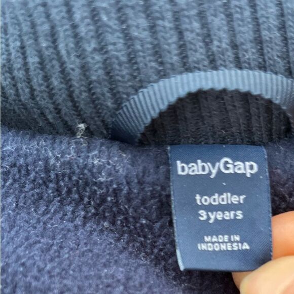 Baby Gap dark blue hooded coat,double breasted,ruched hemline,quilted pattern 3T - Picture 2 of 9